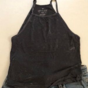 American EAGLE OUTFITTERS Navy size small SOFT & SEXY distressed tank / cami